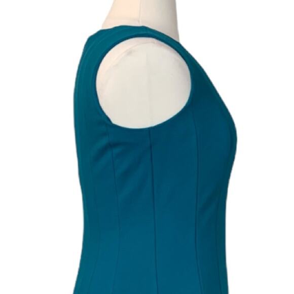 Lands’ End Teal Green/Blue Seamed Sleeveless Fit Flare Ponte Dress Size 14 - Picture 7 of 11